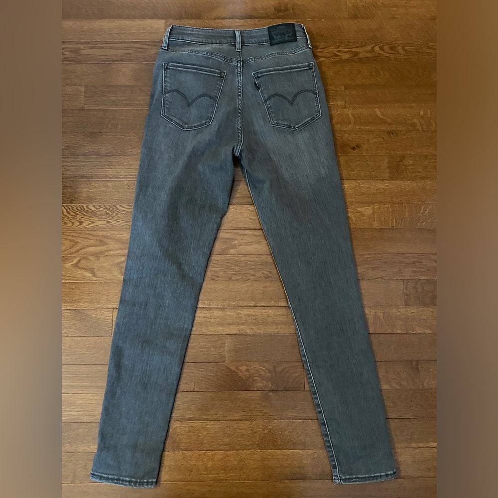 Levi’s 721 High Rise Skinny Jeans Size 27 Stretchy Grey Measures W26 L29 - Picture 2 of 10